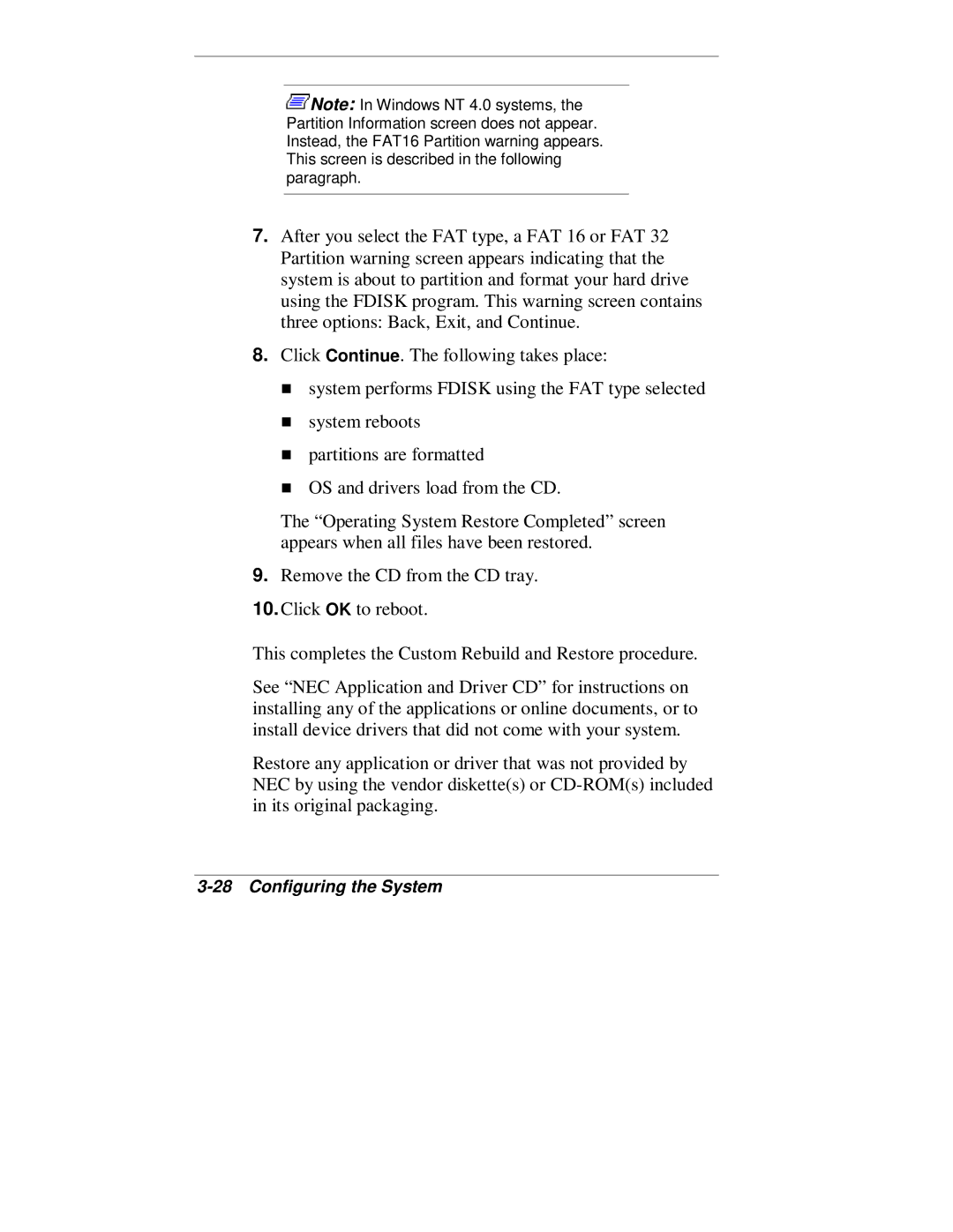 NEC VT 300 Series manual Configuring the System 