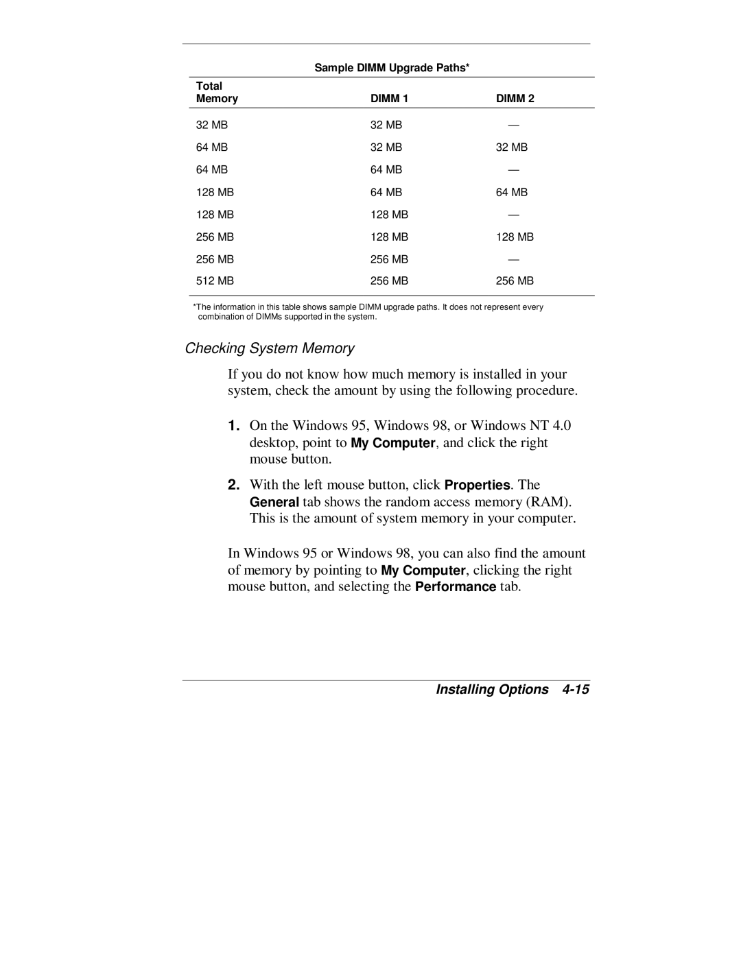 NEC VT 300 Series manual Checking System Memory, Dimm 