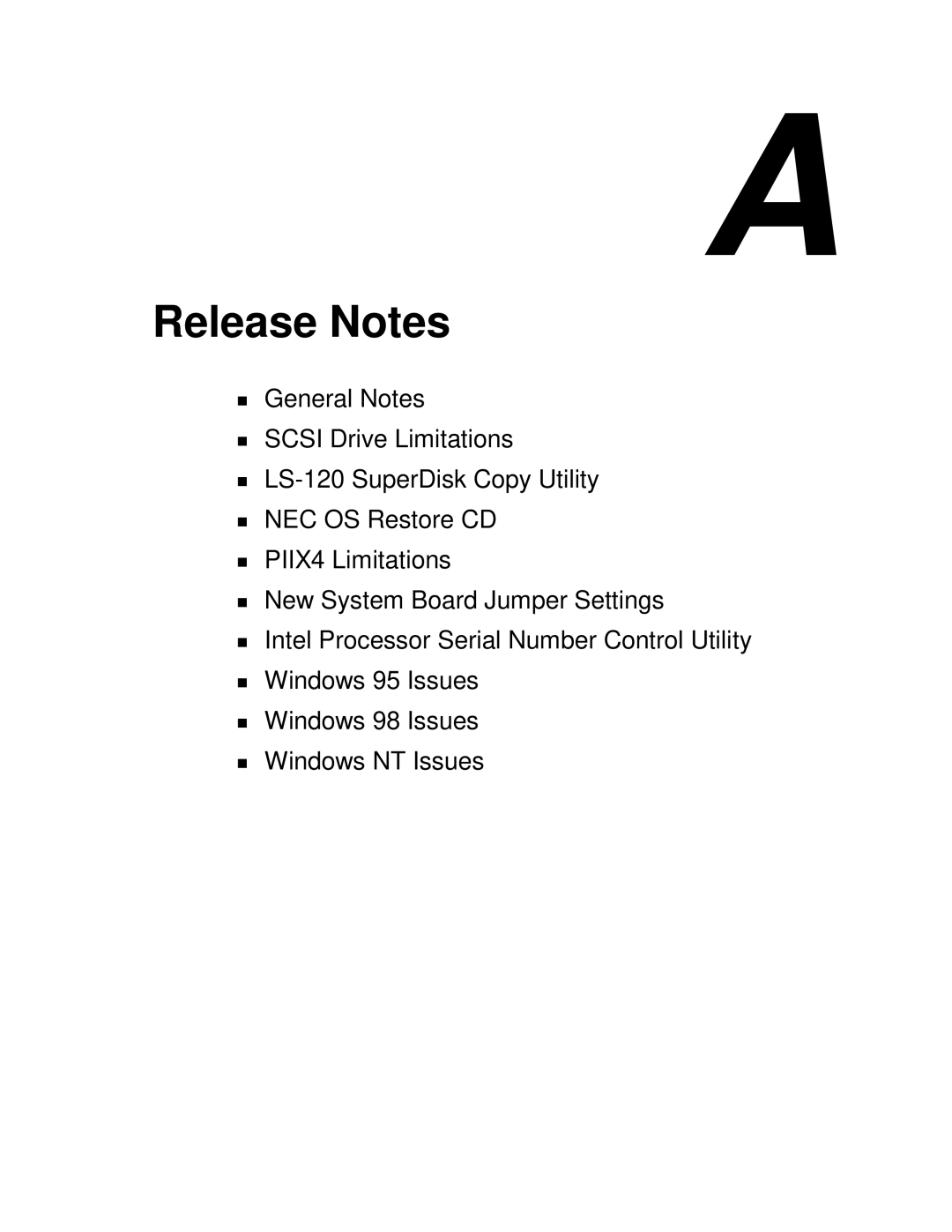 NEC VT 300i manual Release Notes 