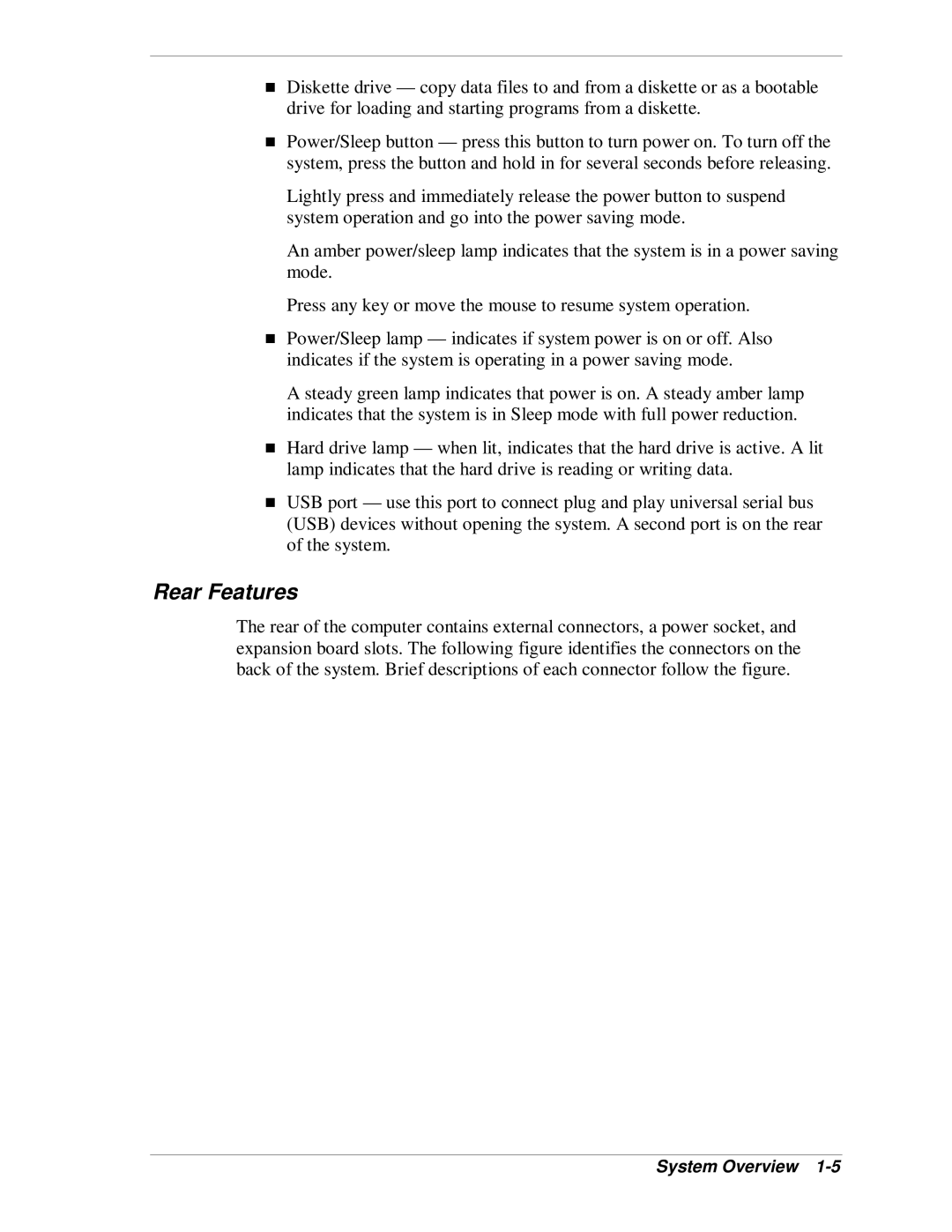 NEC VT 300i manual Rear Features 