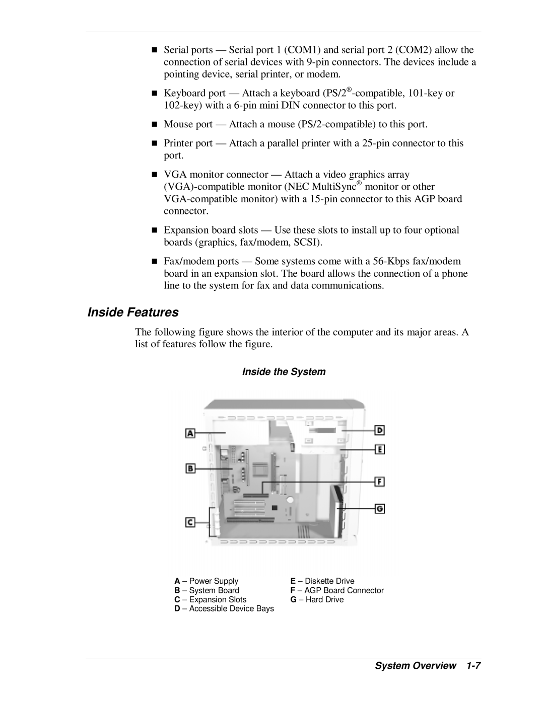 NEC VT 300i manual Inside Features, Inside the System 