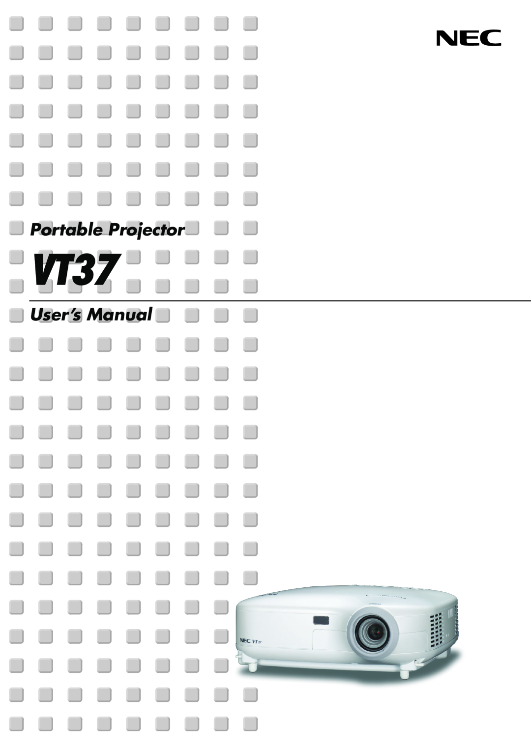 NEC VT37 manual Portable Projector, User’s Manual 