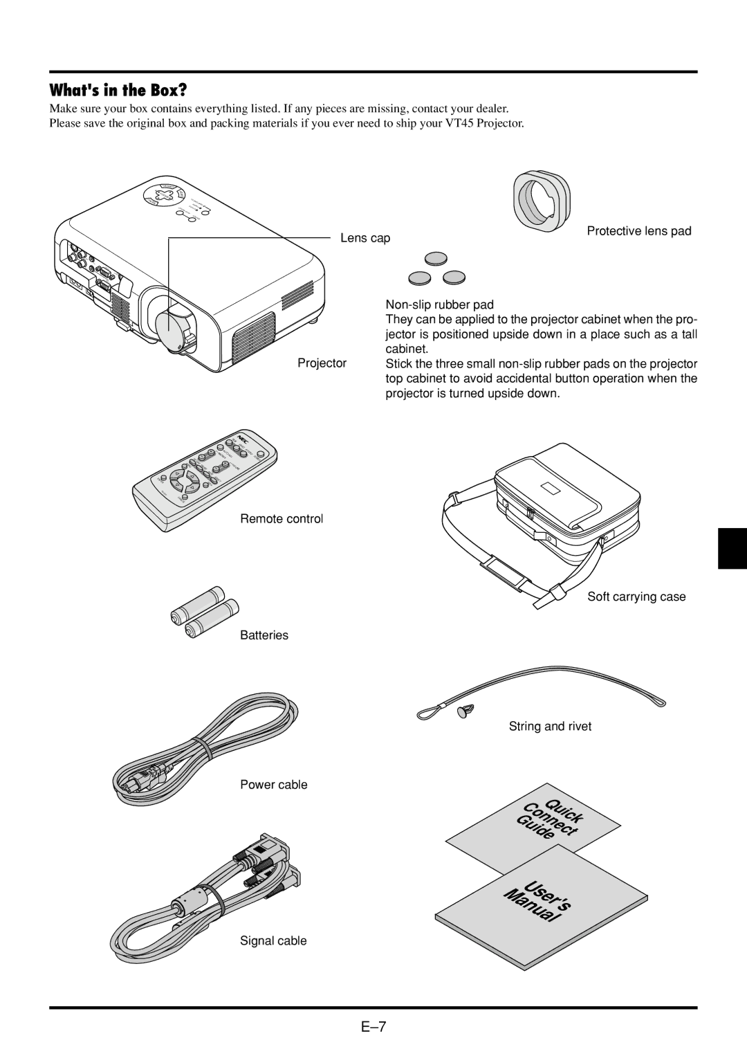 NEC VT45 user manual ManualUsers, Whats in the Box? 