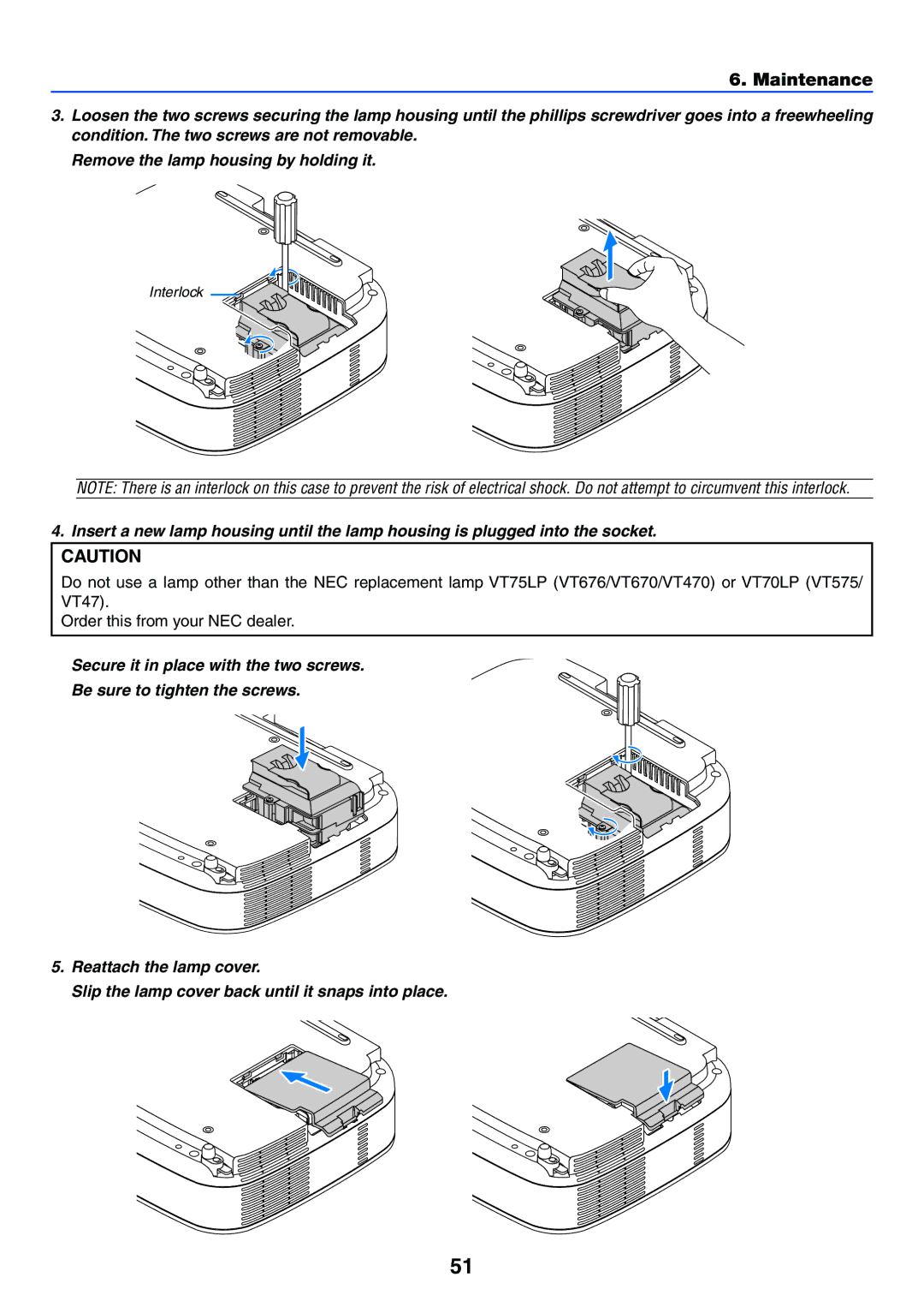 NEC VT470 manual Interlock 