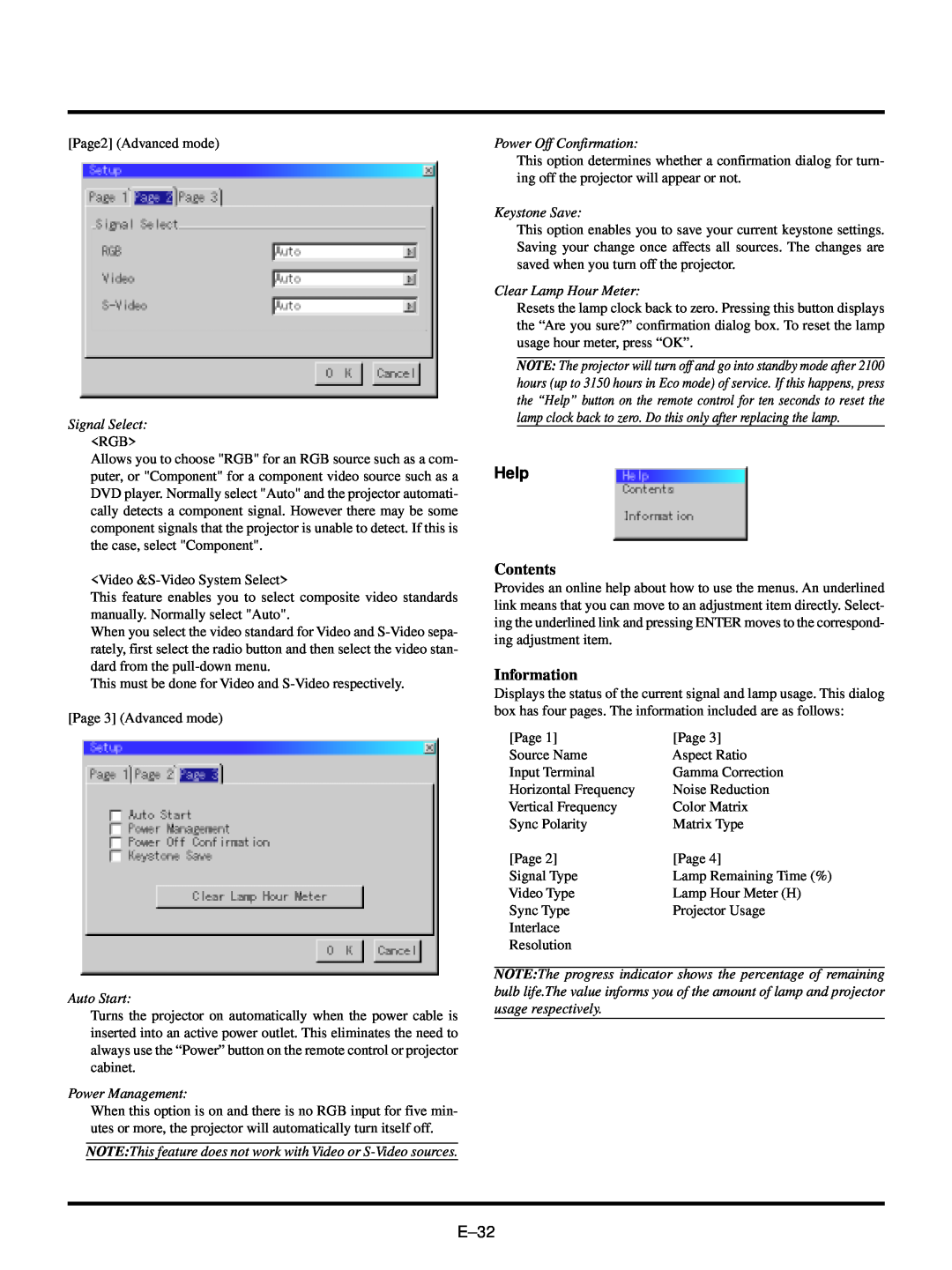 NEC VT440, VT540 user manual Help, Contents, Information 
