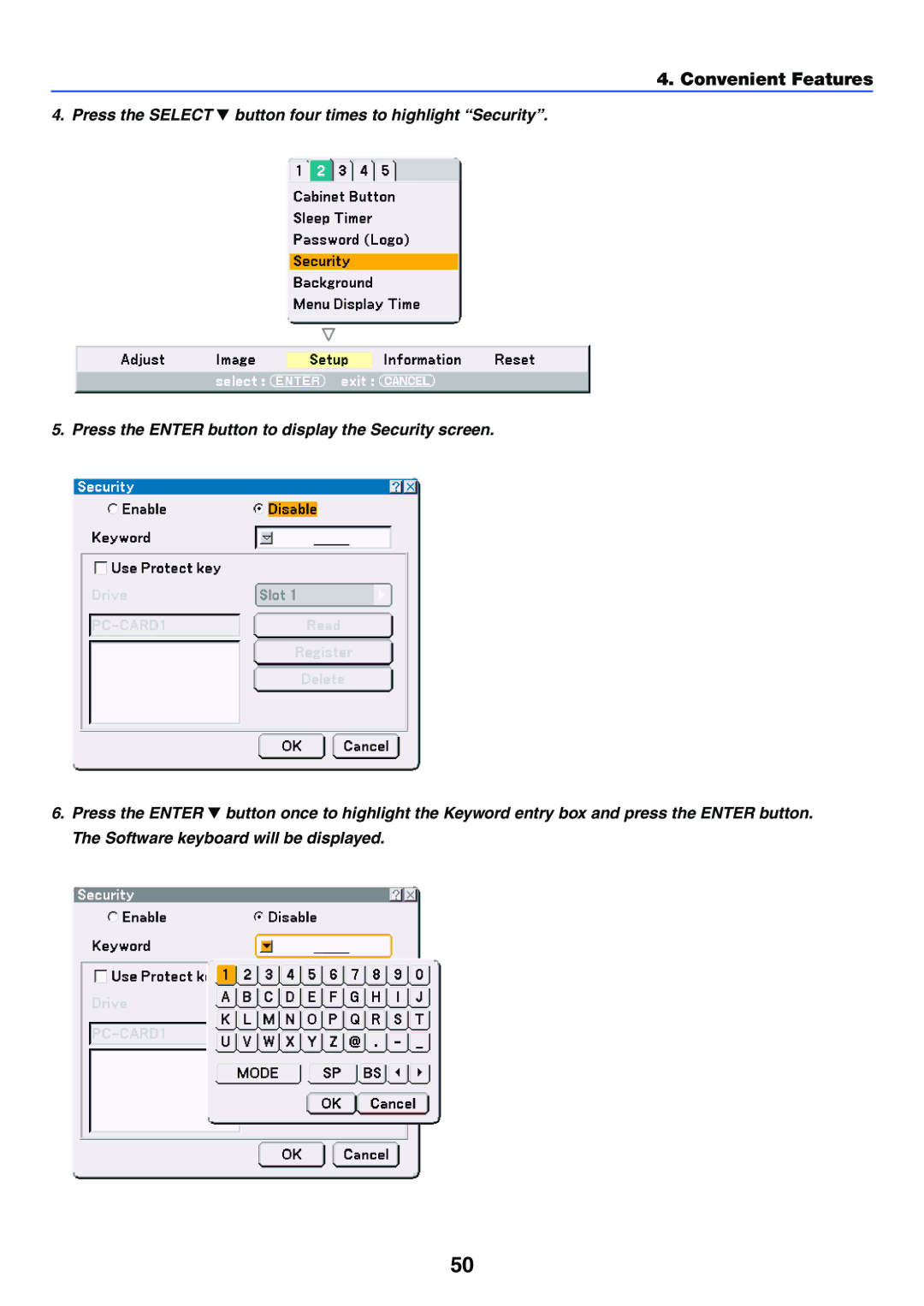 NEC VT770 manual Convenient Features 