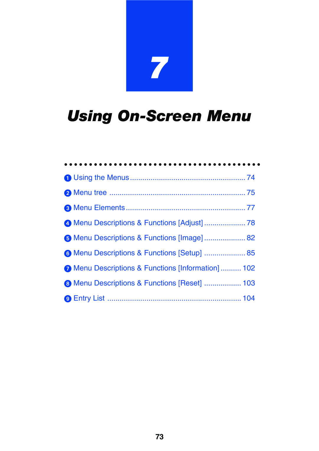 NEC VT770 manual Using On-Screen Menu 