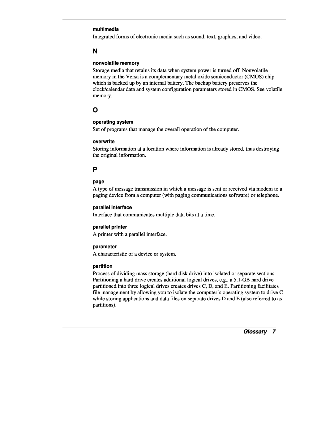 NEC VX manual Glossary 