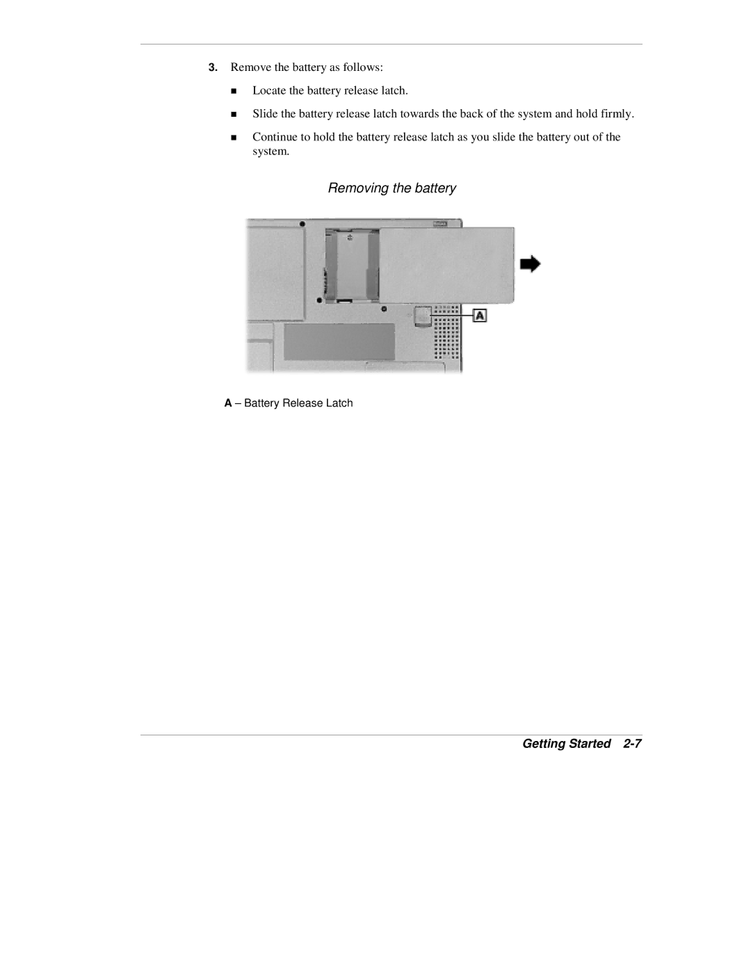 NEC VX manual Removing the battery 