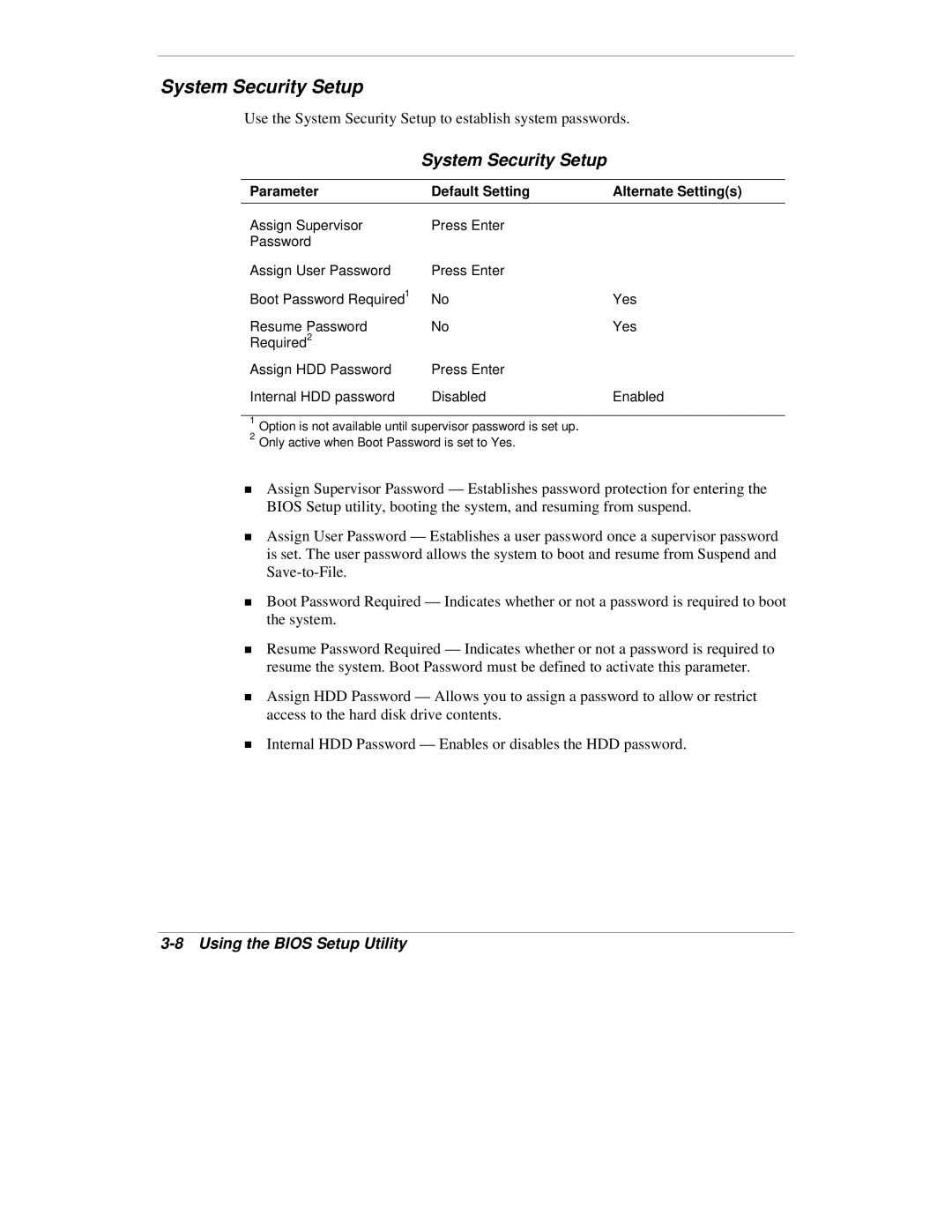 NEC VXi manual System Security Setup 