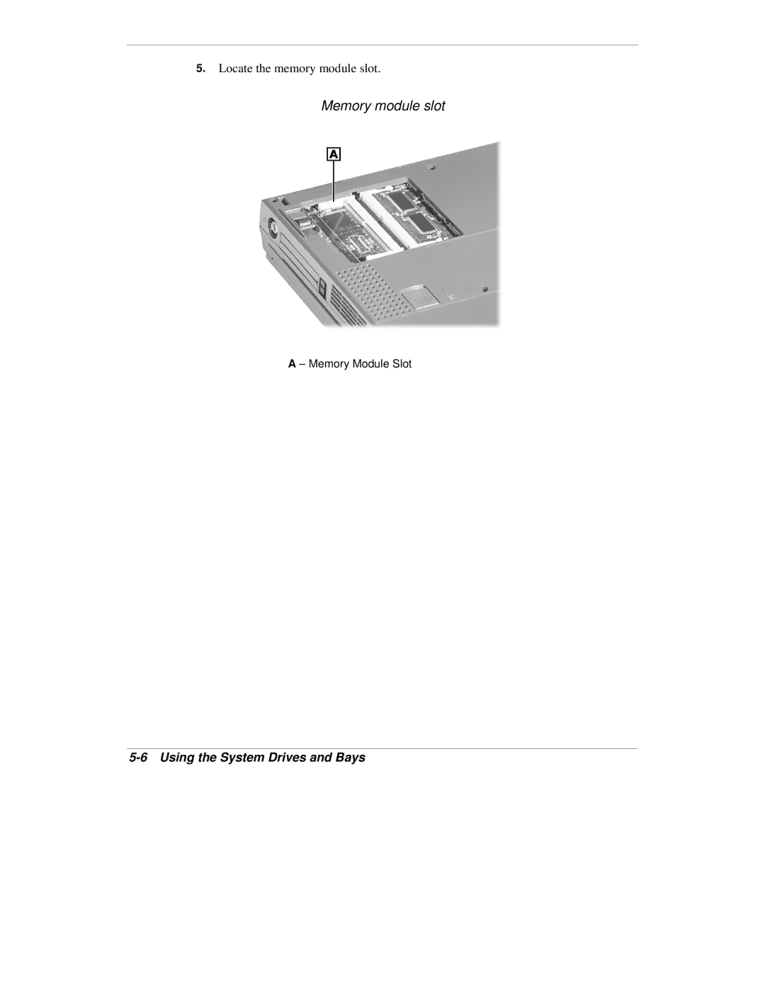 NEC VXi manual Memory module slot 