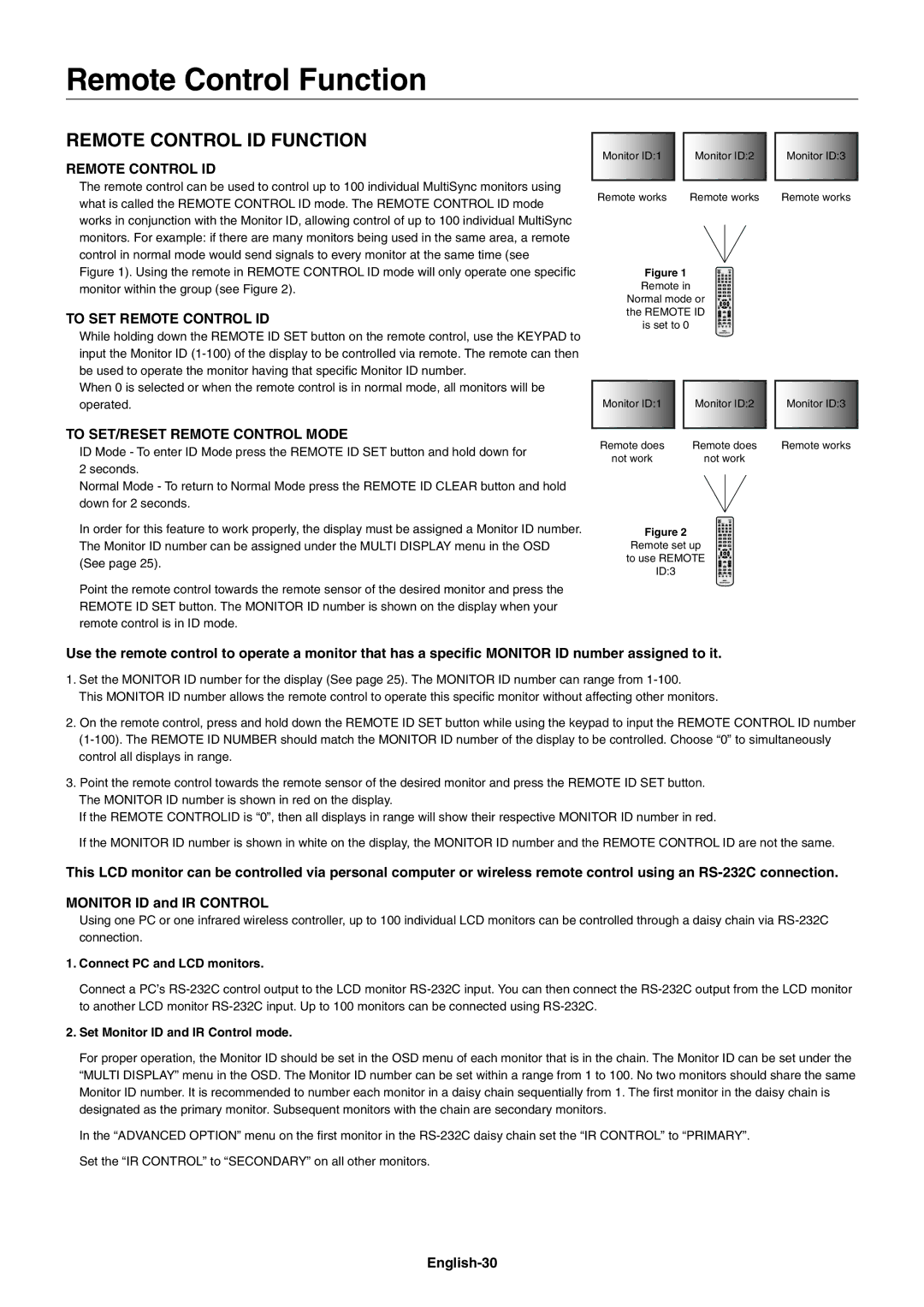 NEC X462SAVT, X552SAVT user manual Remote Control Function, English-30 