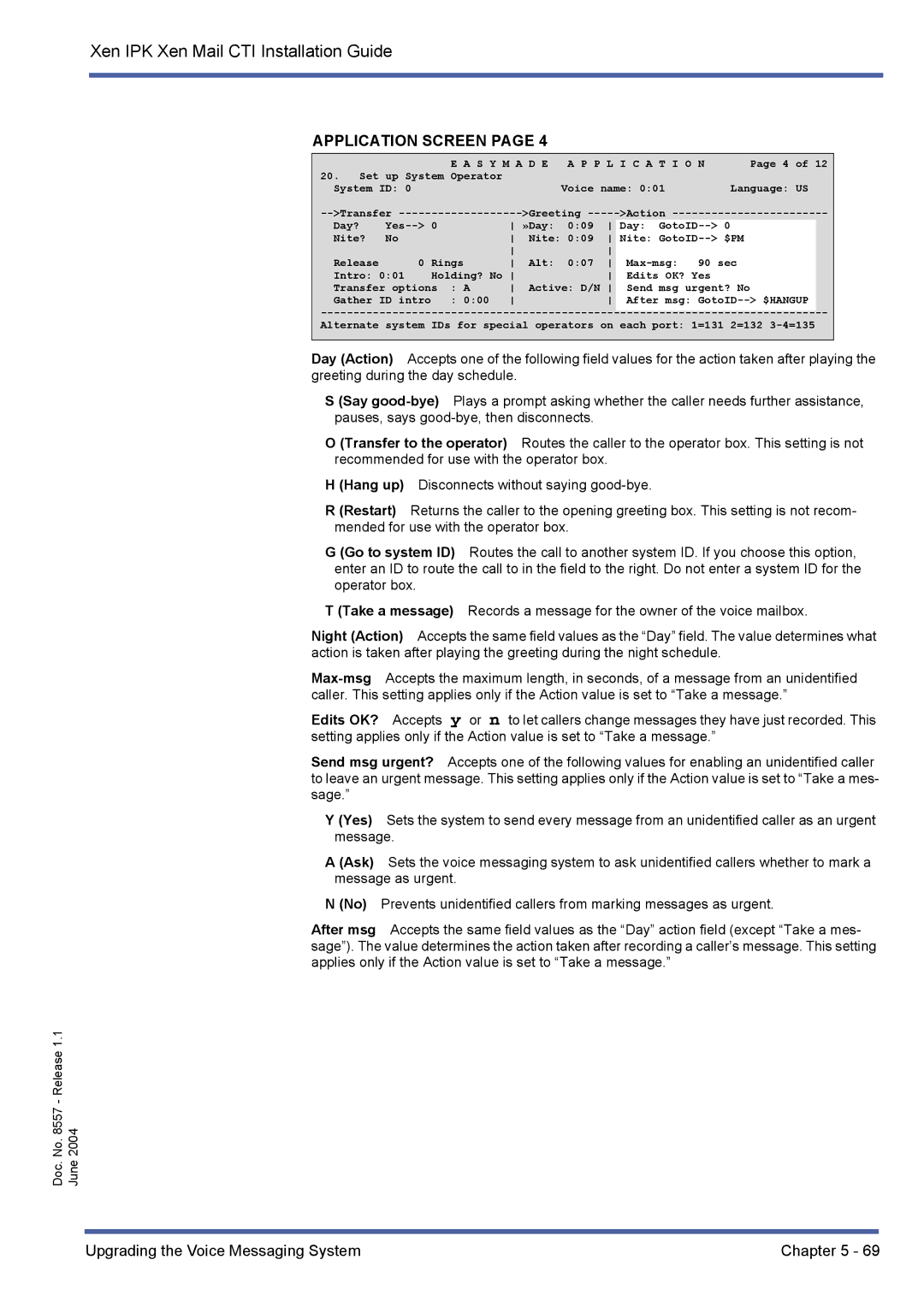 NEC xen mail cti manual Application Screen 