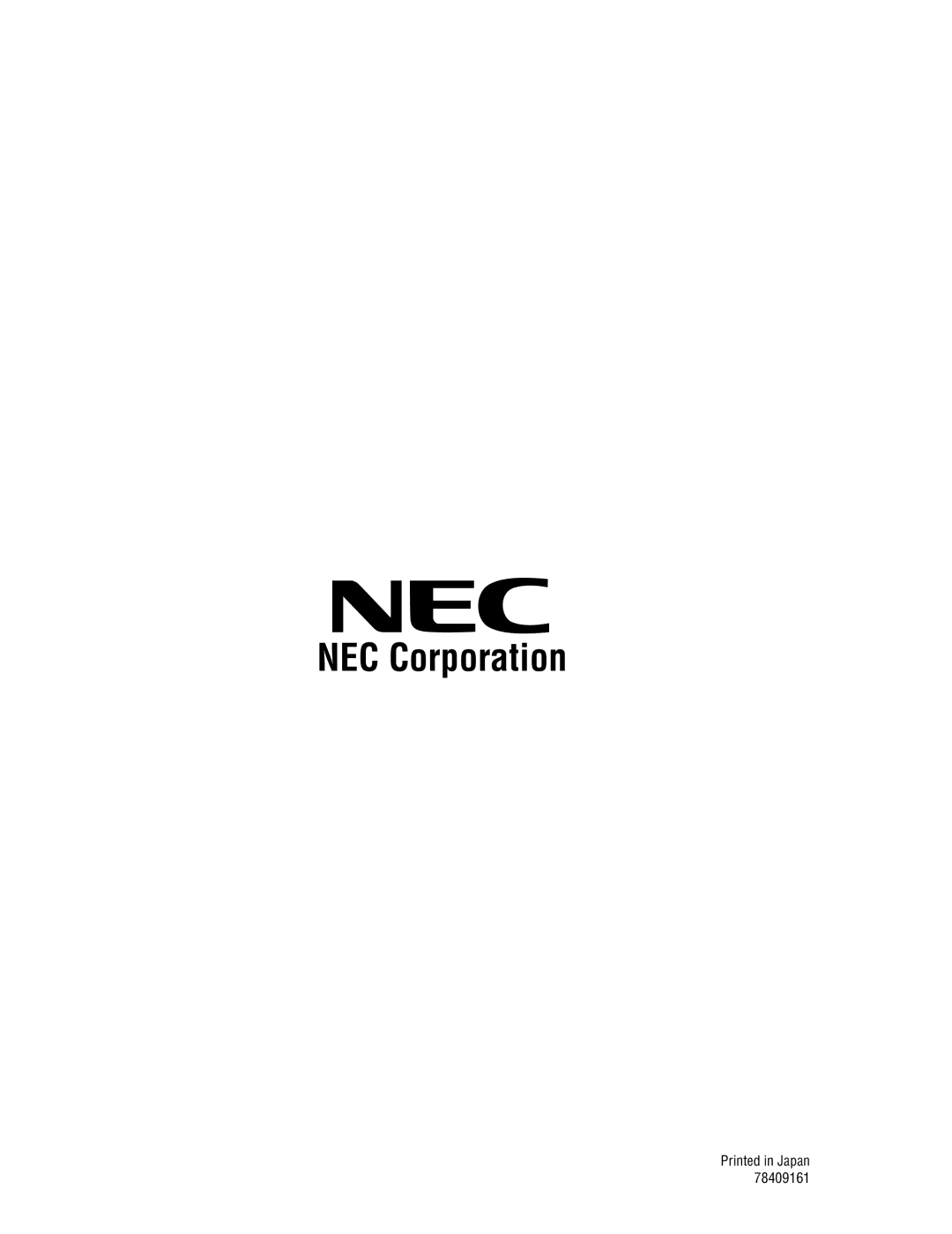 NEC XG-1352G, XG135LC, XG85, XG-852G operation manual NEC Corporation 