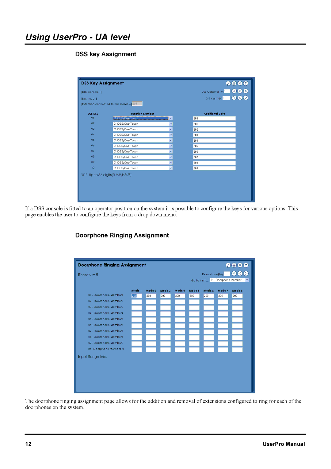 NEC XN120 manual DSS key Assignment, Doorphone Ringing Assignment 