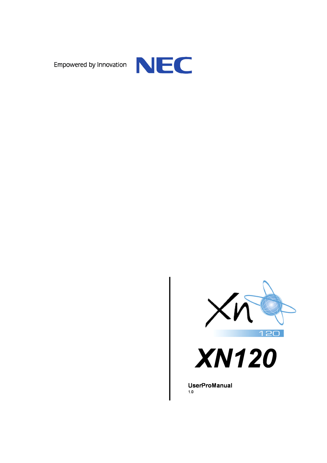 NEC XN120 manual UserProManual 