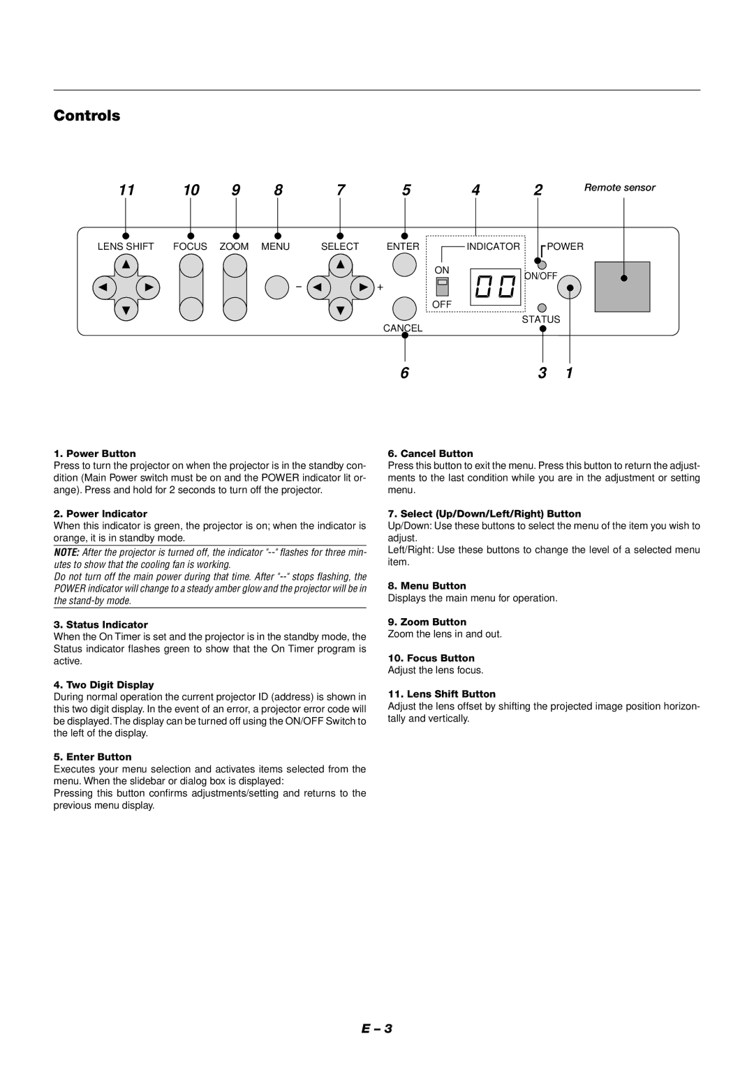 NEC XT9000 user manual Controls 