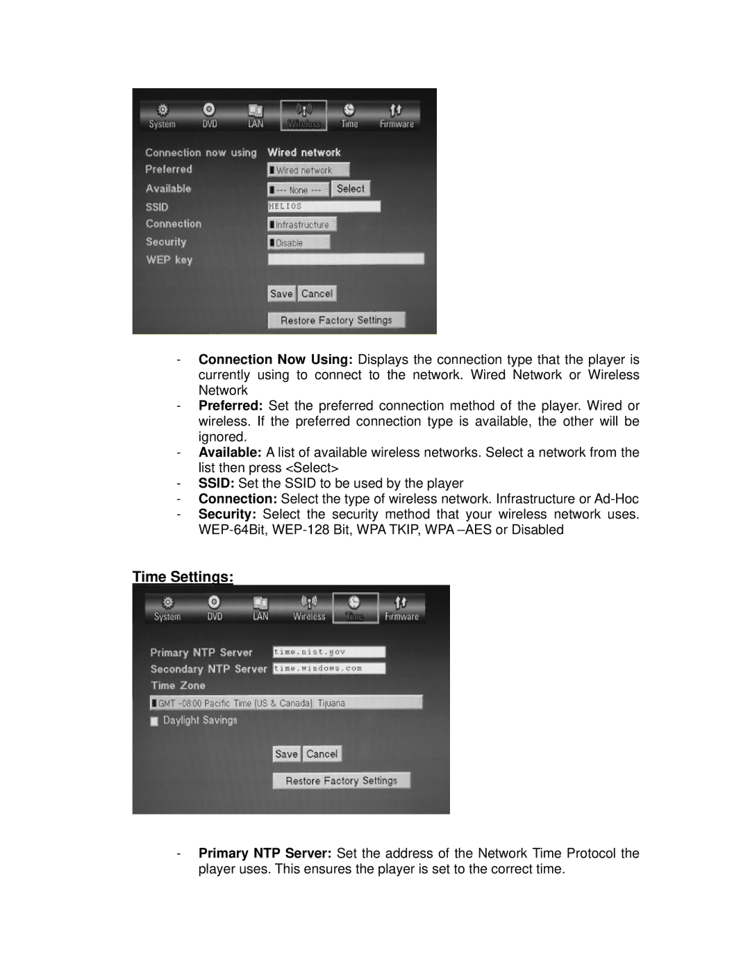 NeoDigits.com X5000 HD manual Time Settings 