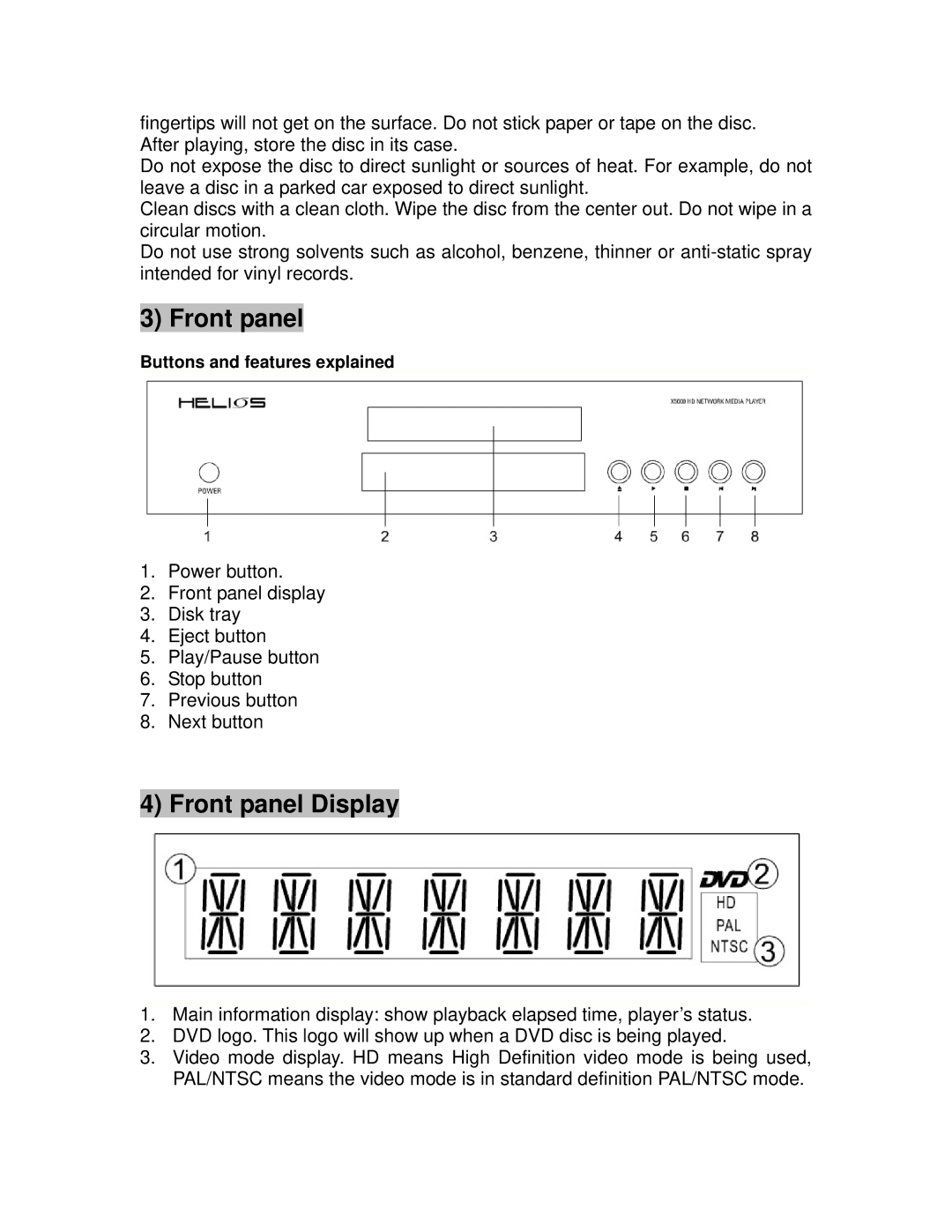 NeoDigits.com X5000 HD manual Front panel Display, Buttons and features explained 