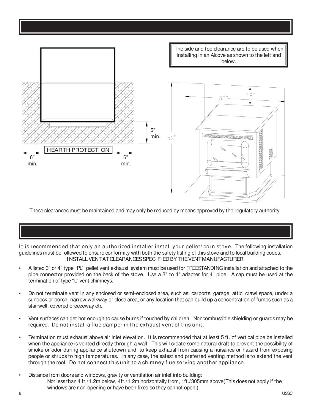 Nesco 6033 owner manual Clearances to Combustibles, Guidelines for Exhaust Venting Systems Design 