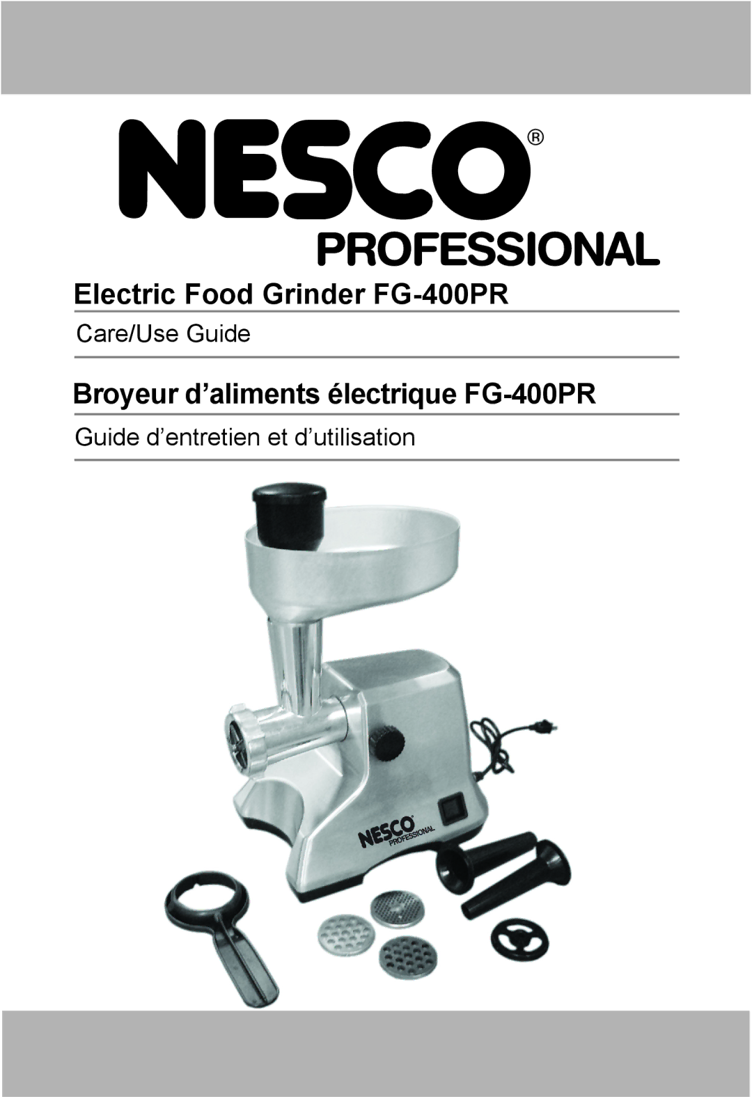 Nesco manual Electric Food Grinder FG-400PR 