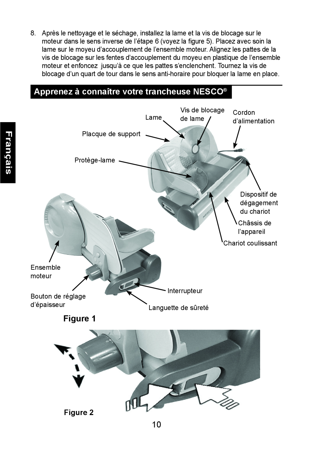 Nesco FS-150PR manual Apprenez à connaître votre trancheuse NESCO, Français 