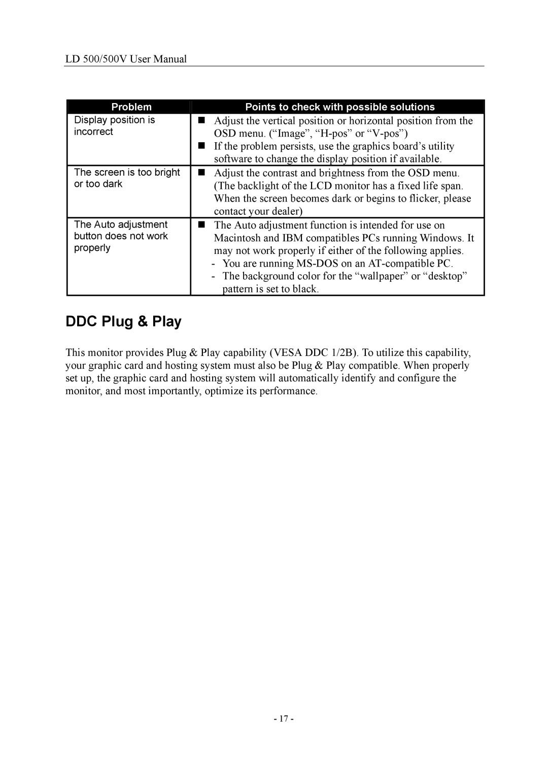 Nesco LD 500/500V 15 user manual DDC Plug & Play 