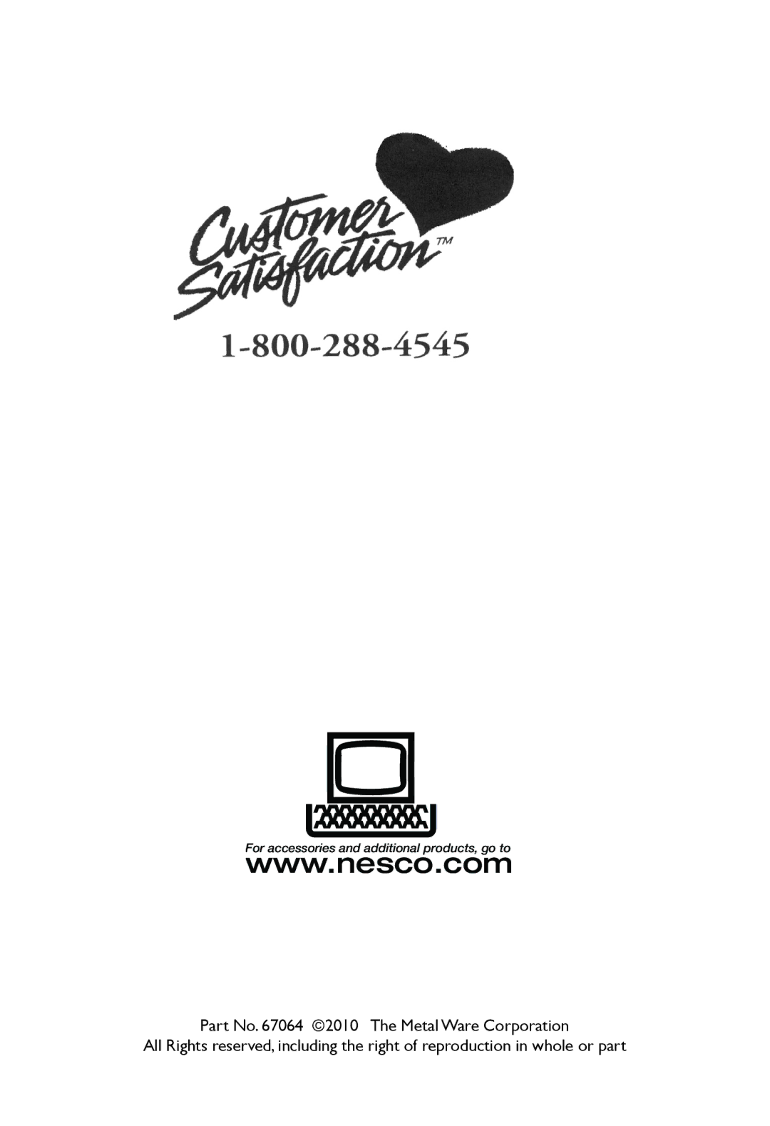 Nesco PC-6-25 manual For accessories and additional products, go to 