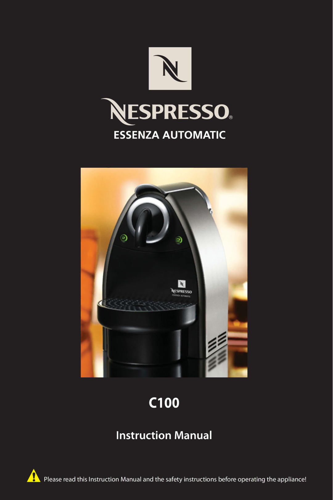 Nespresso C100 instruction manual 