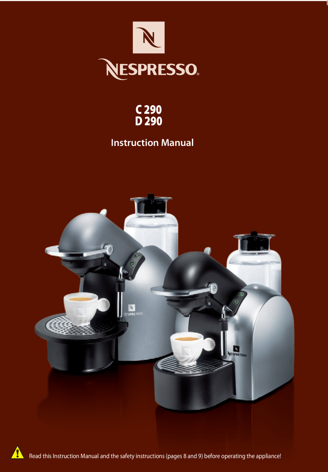 Nespresso C290 D290 instruction manual 