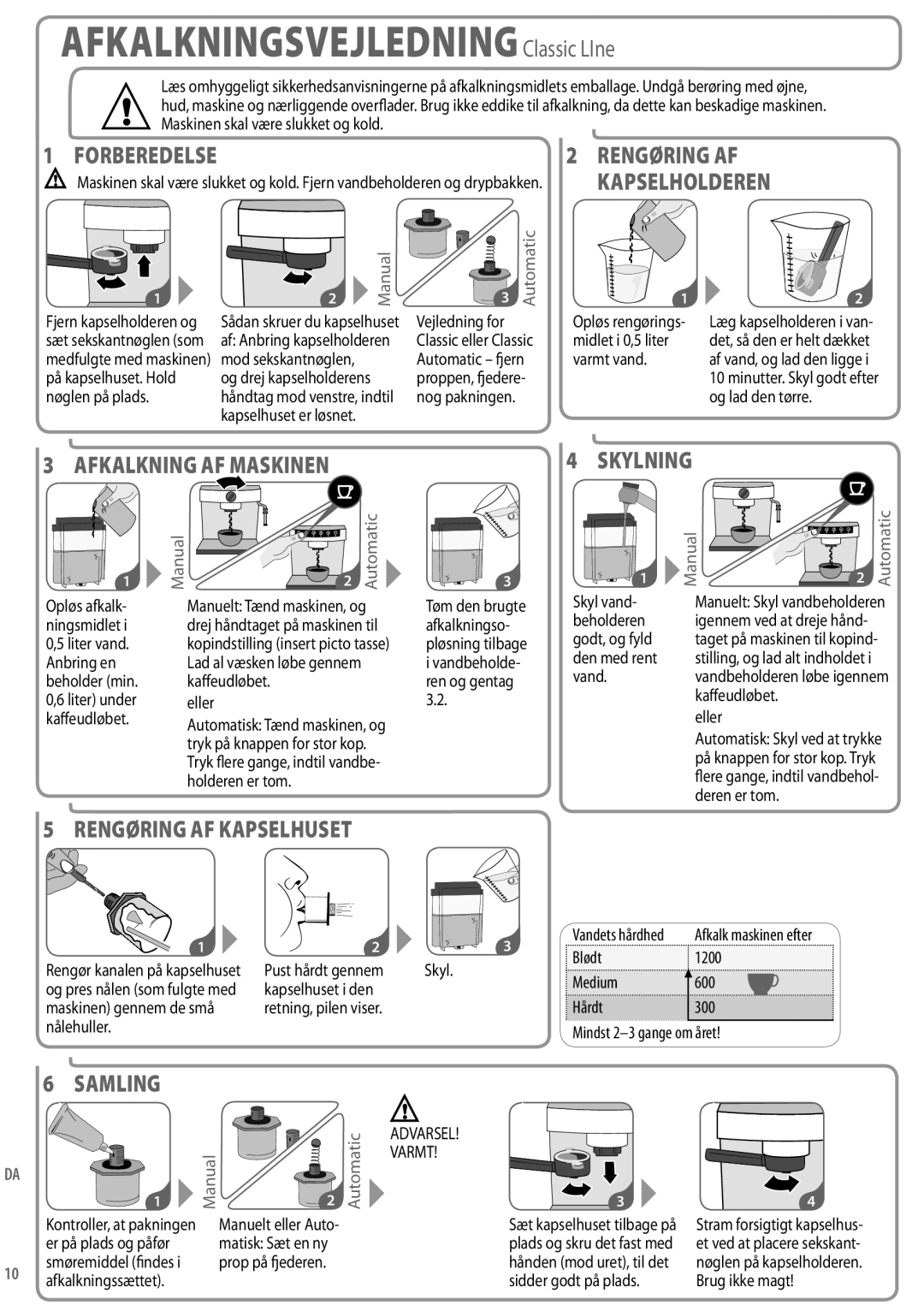 Nespresso Coffeemaker  forBereDelse,  afKalKningafMasKinen  sKylning,  rengØringafKaPselhuset,  saMling, Varmt 