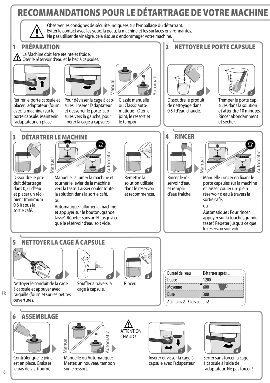 Nespresso Coffeemaker manual RecoMManDationsPourleDétartrageDeVotreMachine,  PréParation,  DétartrerleMachine 