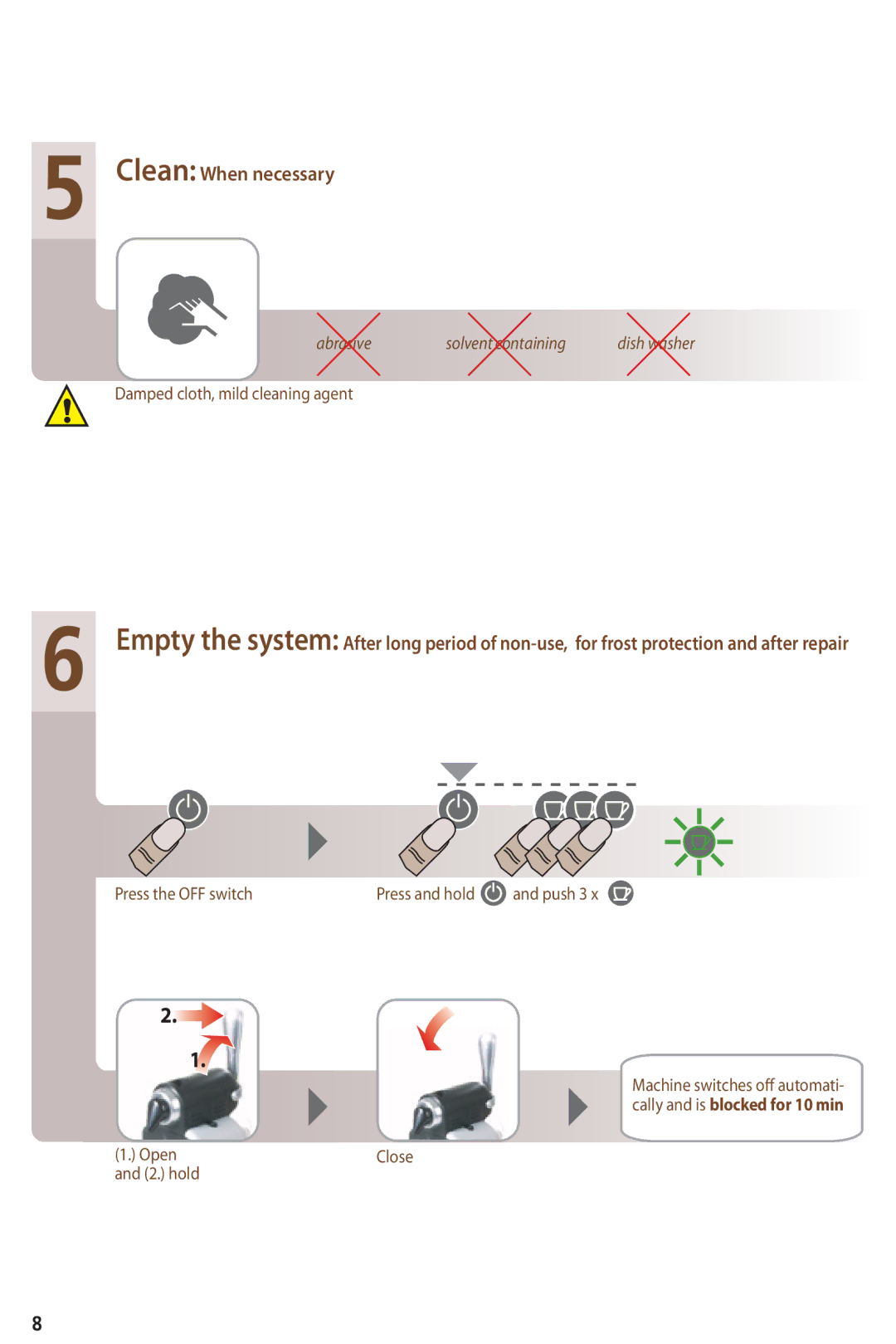 Nespresso D90 instruction manual Clean When necessary 