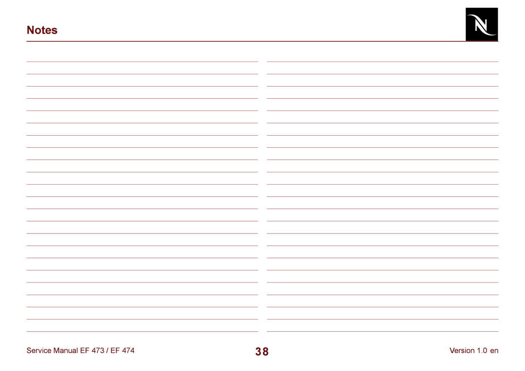 Nespresso EF 474, EF 473 manual Version 1.0 en 