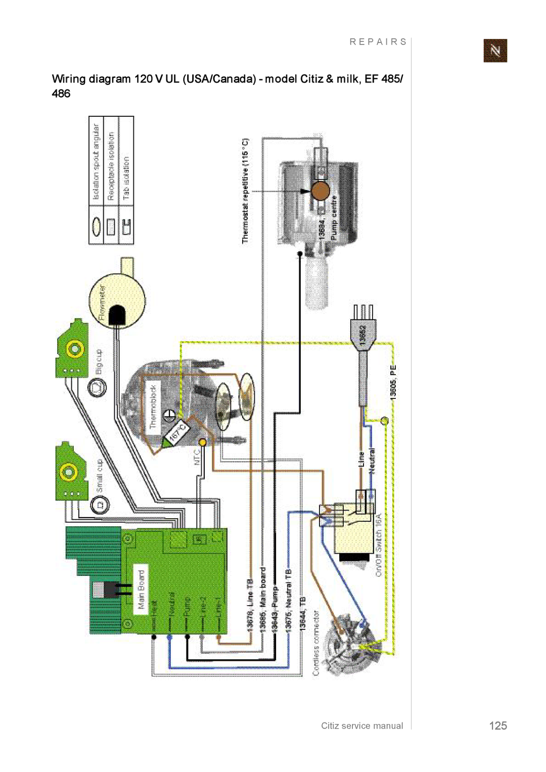 Nespresso EF487/488, EF485/486, EF483/484 manual 125 