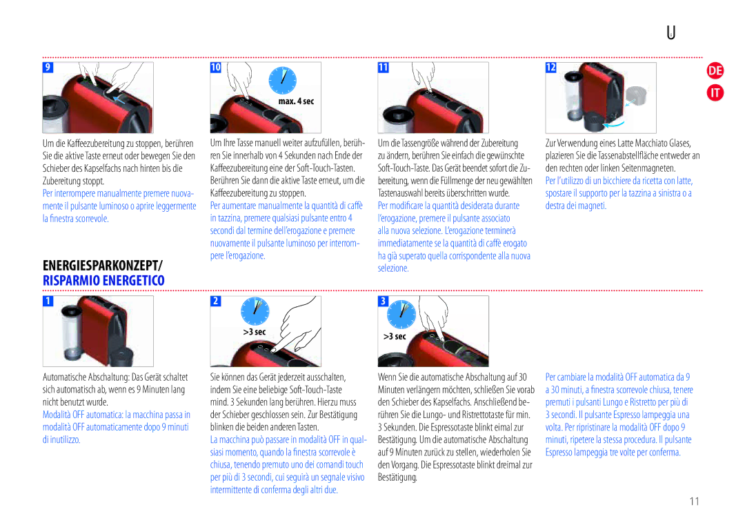 Nespresso EN110.O, EN110.B manual 10 1112 DE 