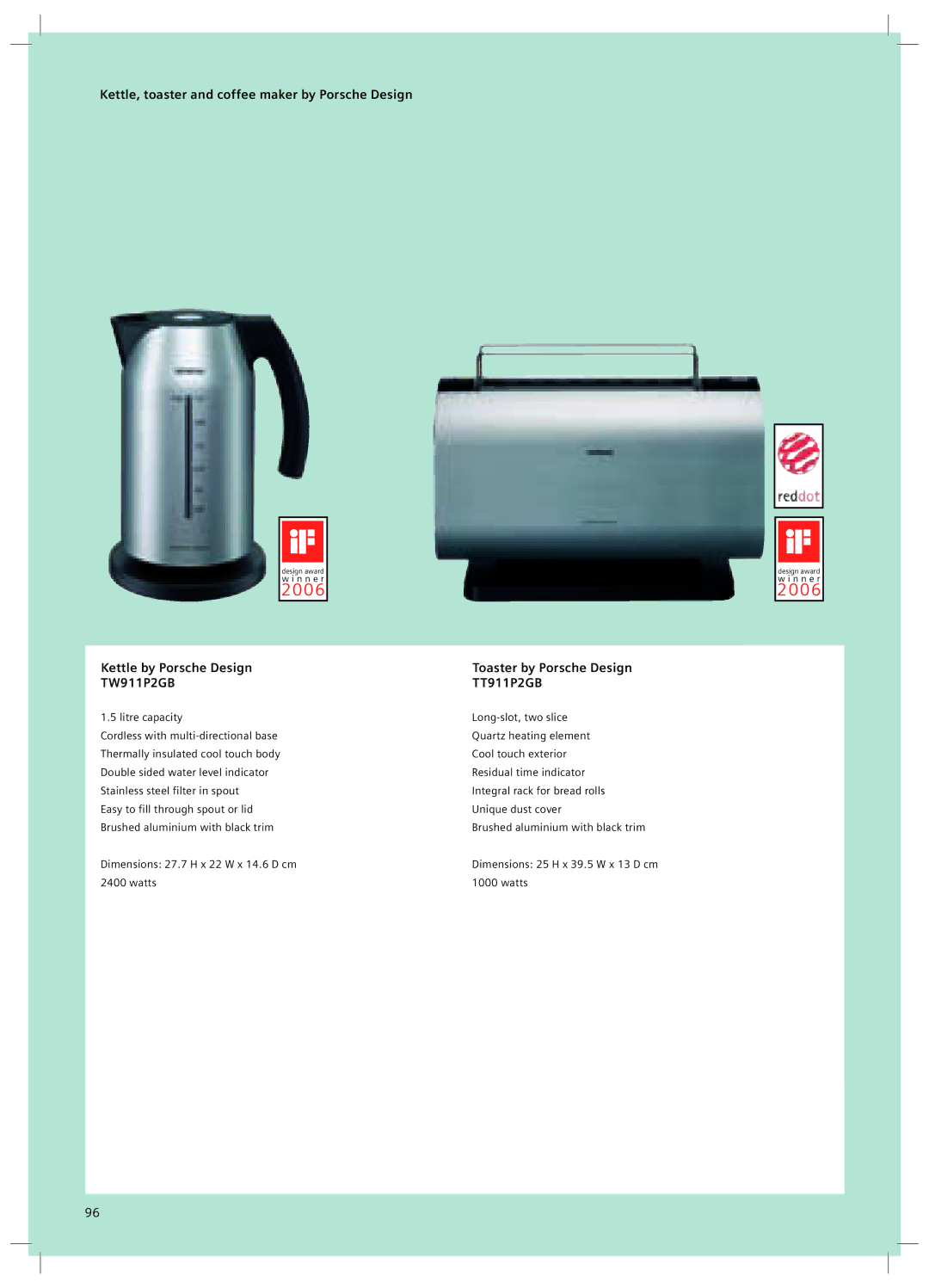 Nespresso TK911N2GB Kettle, toaster and coffee maker by Porsche Design, Kettle by Porsche Design, TW911P2GB, TT911P2GB 