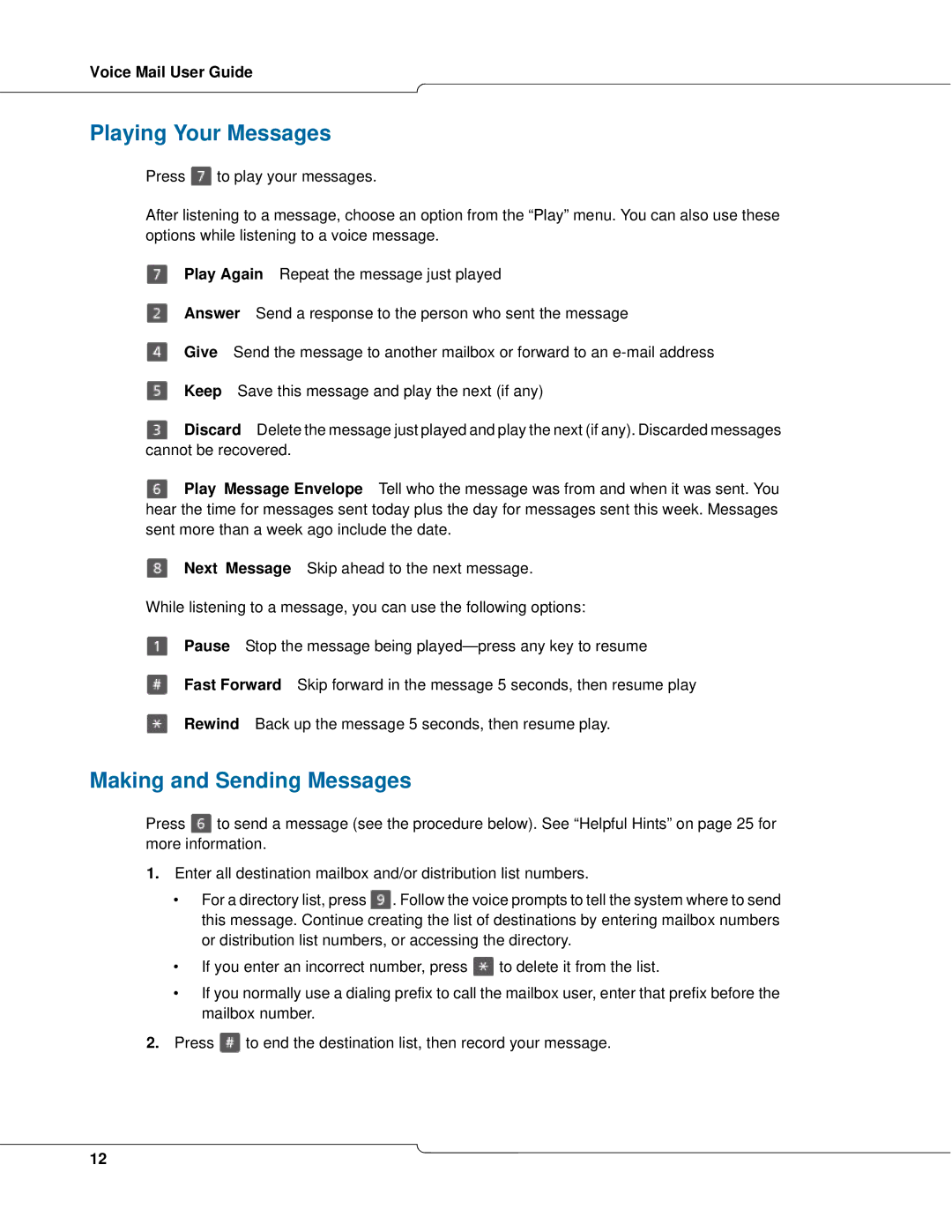 Net Optics 3300 manual Playing Your Messages, Making and Sending Messages 