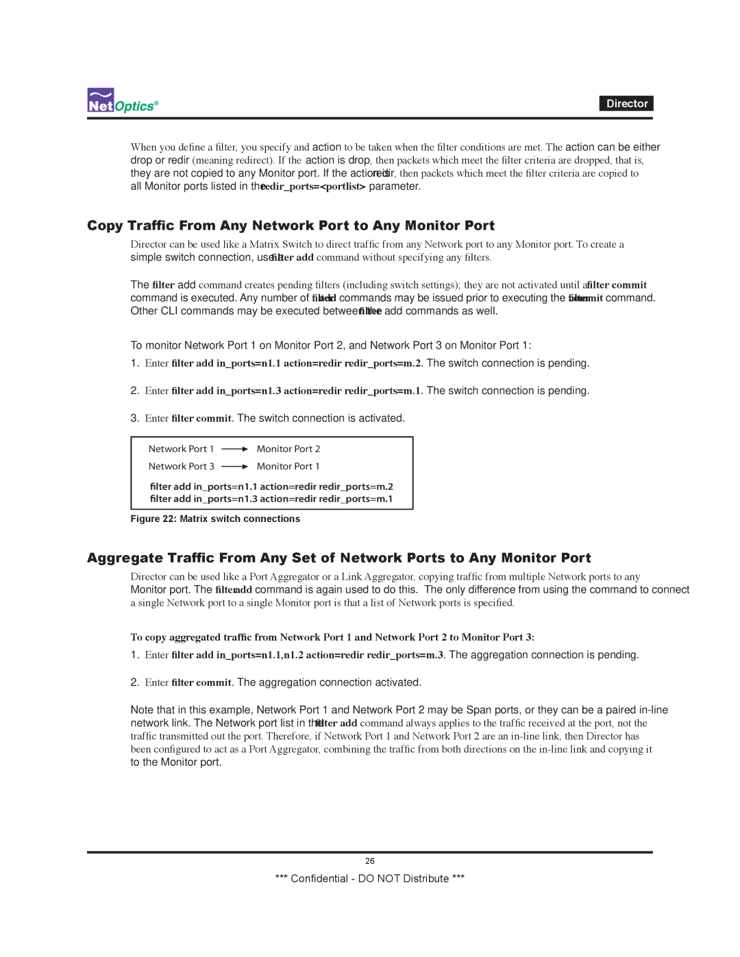 Net Optics none manual Copy Traffic From Any Network Port to Any Monitor Port 