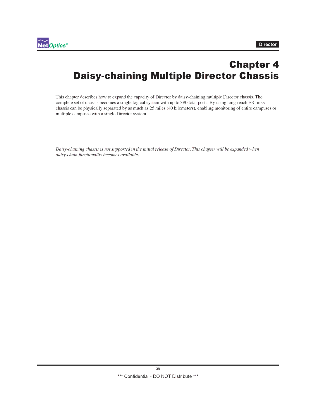 Net Optics none manual Daisy-chaining Multiple Director Chassis 