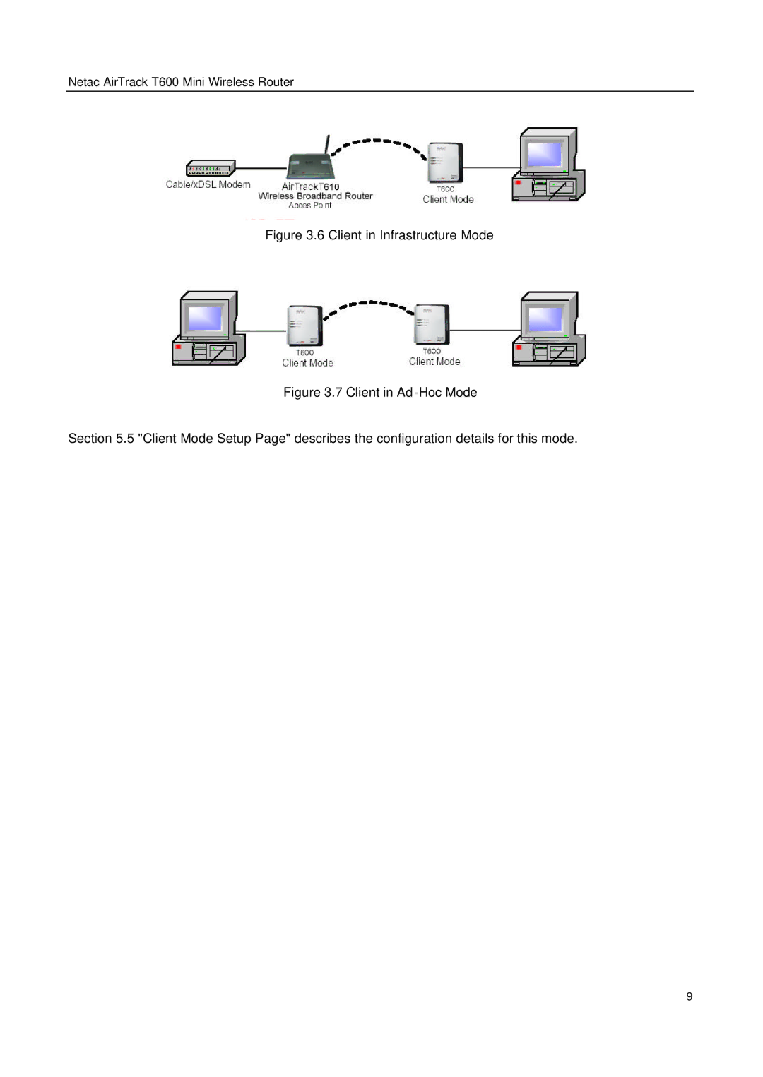 Netac Tech T600 manual Client in Infrastructure Mode 