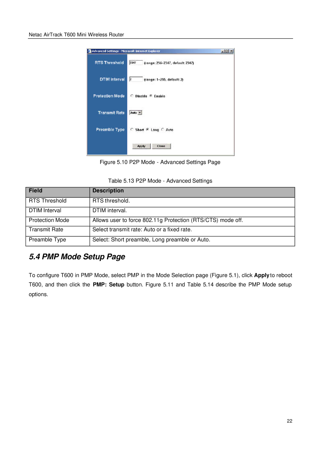 Netac Tech T600 manual PMP Mode Setup, 10 P2P Mode Advanced Settings 