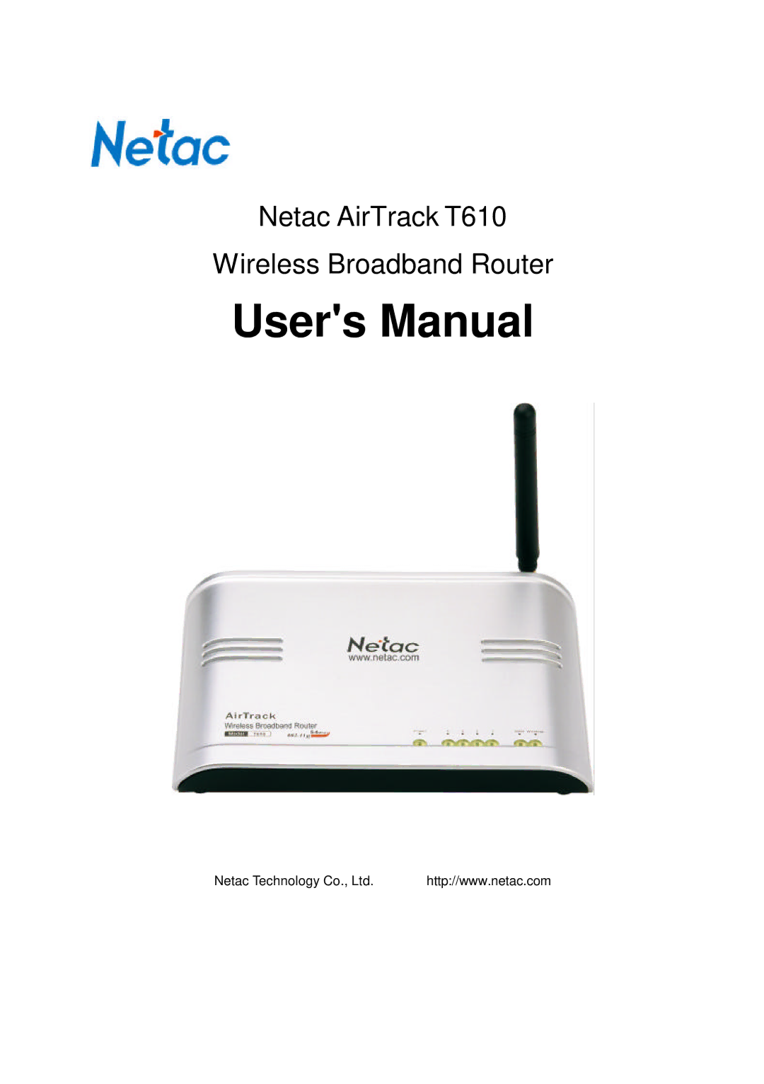 Netac Tech user manual Netac AirTrack T610 Wireless Broadband Router 