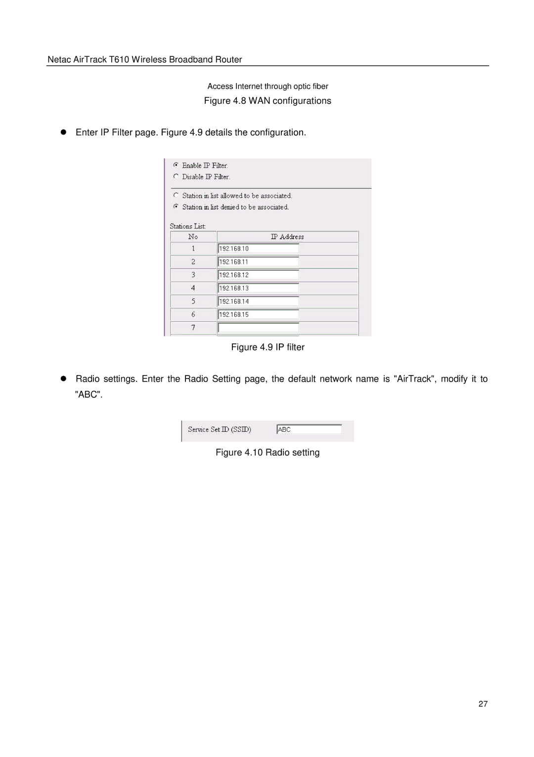 Netac Tech T610 user manual Radio setting 