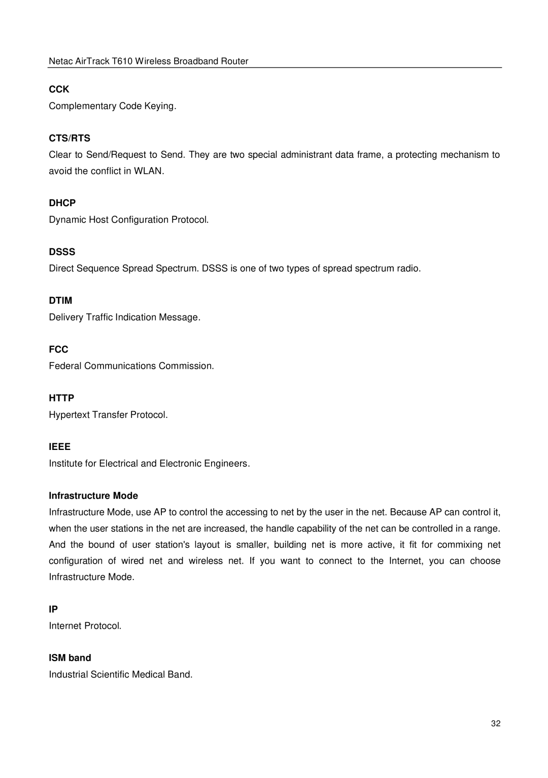 Netac Tech T610 user manual Infrastructure Mode, ISM band 