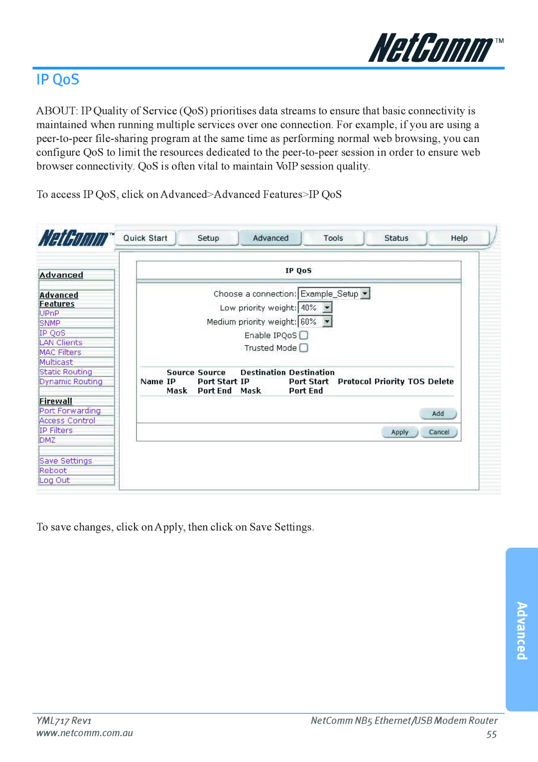 Netcom NB5 manual IP QoS 