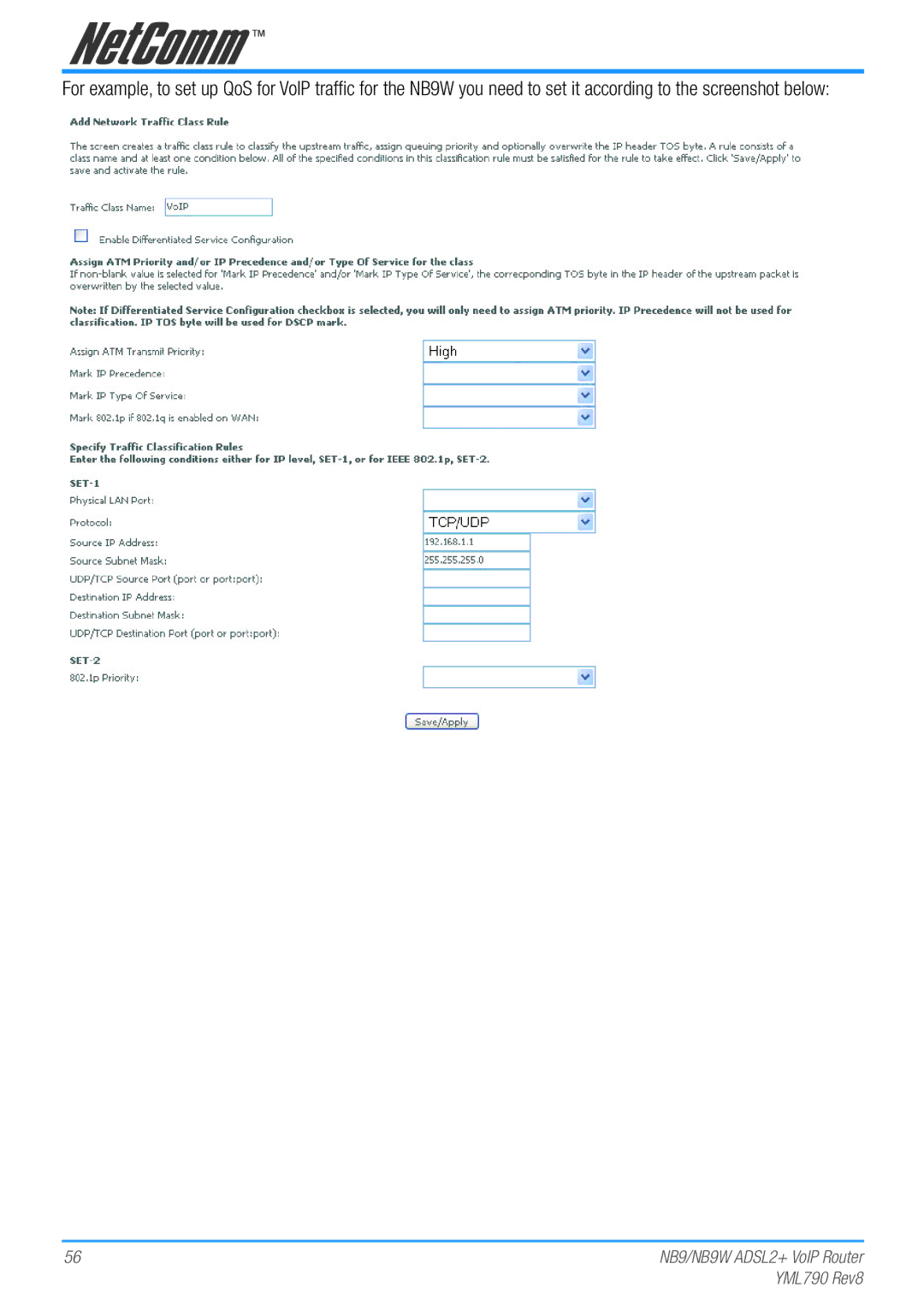 Netcom manual NB9/NB9W ADSL2+ VoIP Router 