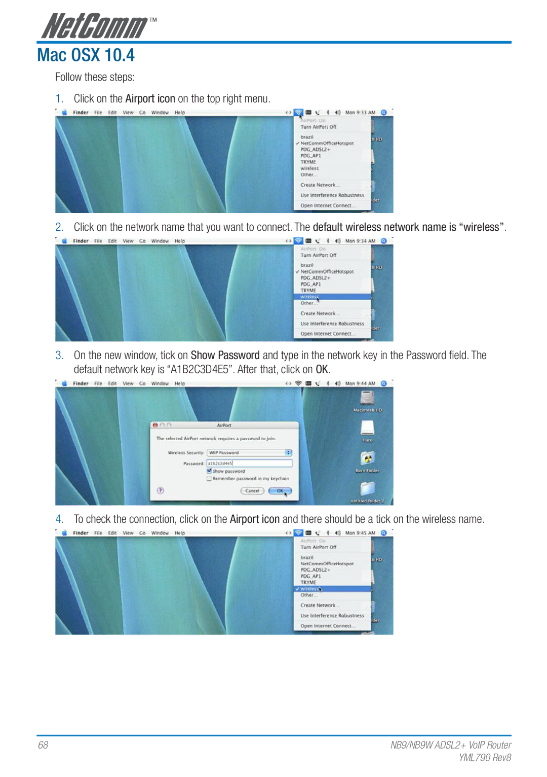 Netcom NB9W manual Mac OSX 