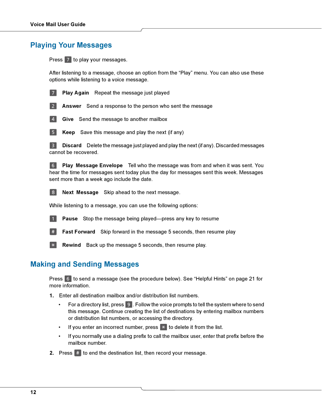 NetComm 3100 manual Playing Your Messages, Making and Sending Messages 