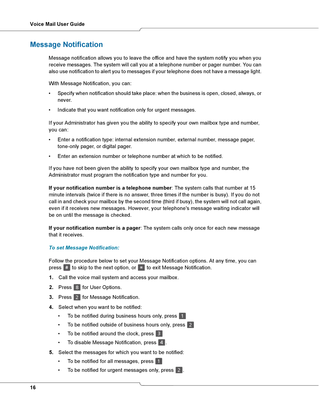 NetComm 3100 manual To set Message Notification 